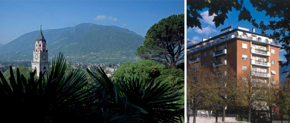 Aussicht auf Meran, Hotel Garni Lux in Meran, Südtirol